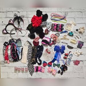 Huge Mixed Hair Accessories Lot – Scrunchies Headbands Clips Barrettes More